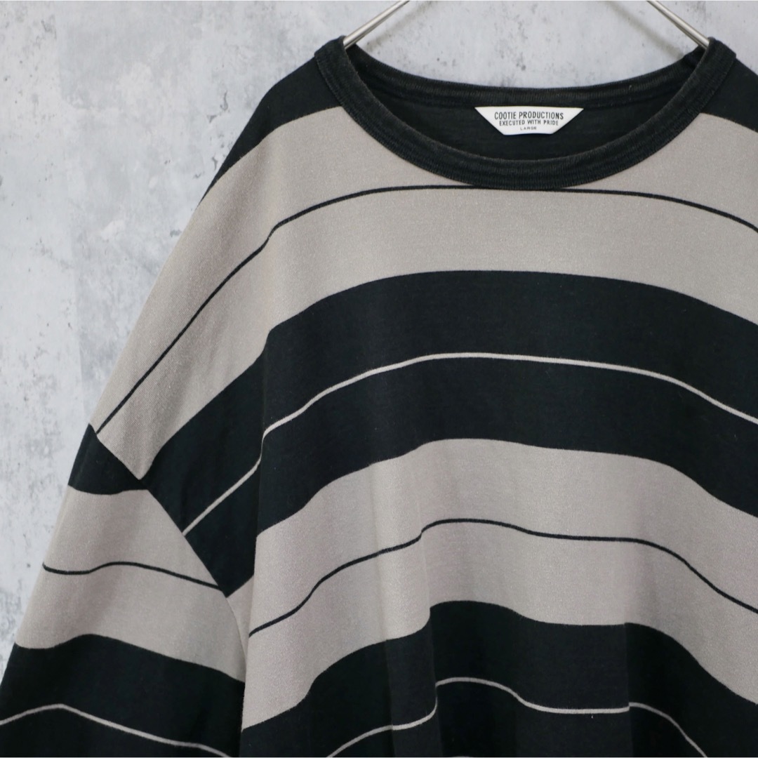 COOTIE - COOTIE Supima Border Oversized L/S Teeの通販 by TELA