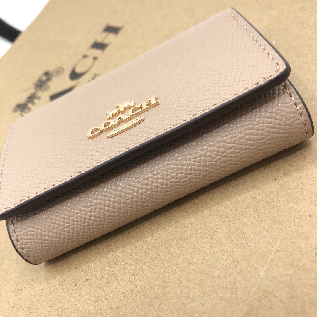 【COACH☆☆大人気】新品☆ファイブ リング キー ケース☆トープ☆レザー☆