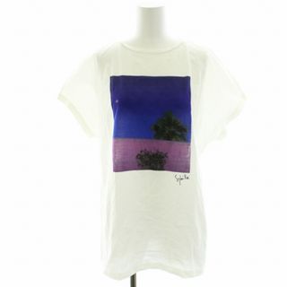 シビラ(Sybilla)のシビラ PLAYA コットン天竺プリントTシャツ カットソー 半袖 M ホワイト(Tシャツ(半袖/袖なし))