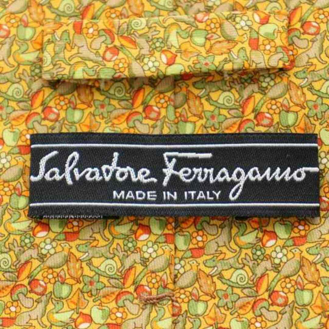 Salvatore Ferragamo ネクタイ レギュラータイ オレンジ 黄色