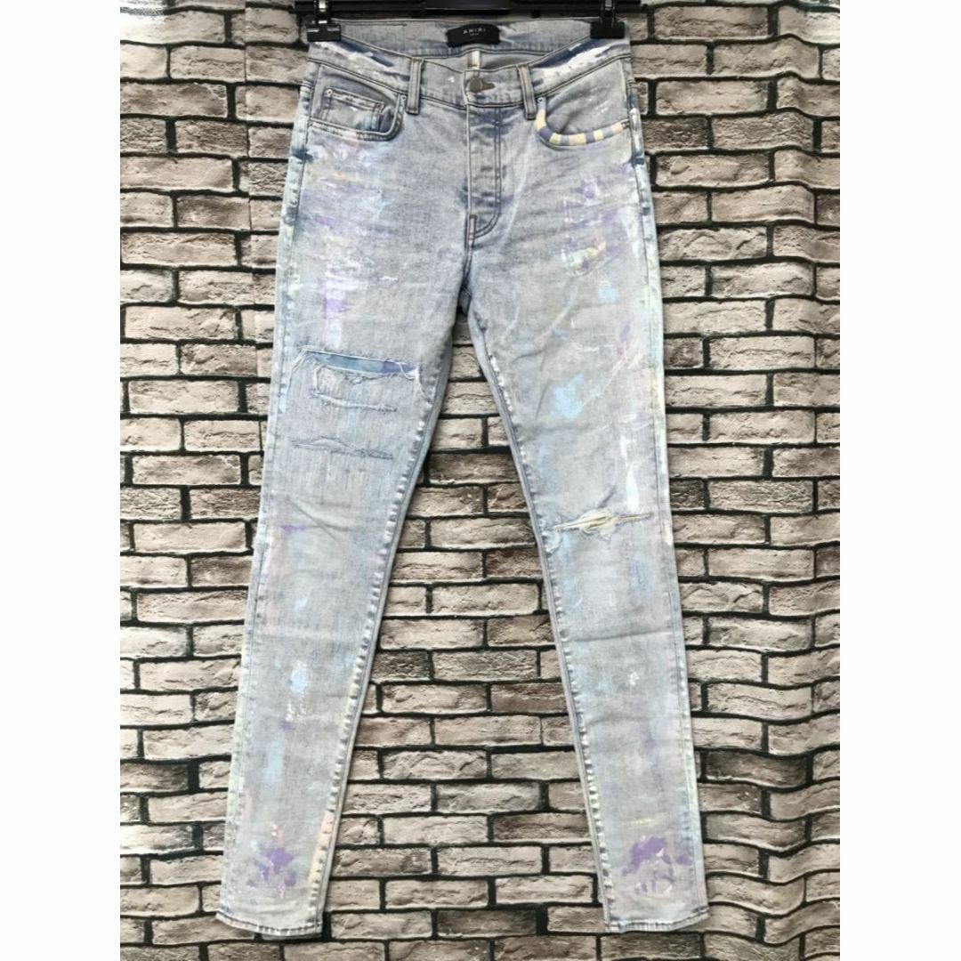 AMIRI - AMIRI アミリ☆クラッシュリペアペイント加工スキニーデニム