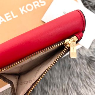 新品☆MICHAEL KORS レッド シグネチャー レザー キーケース