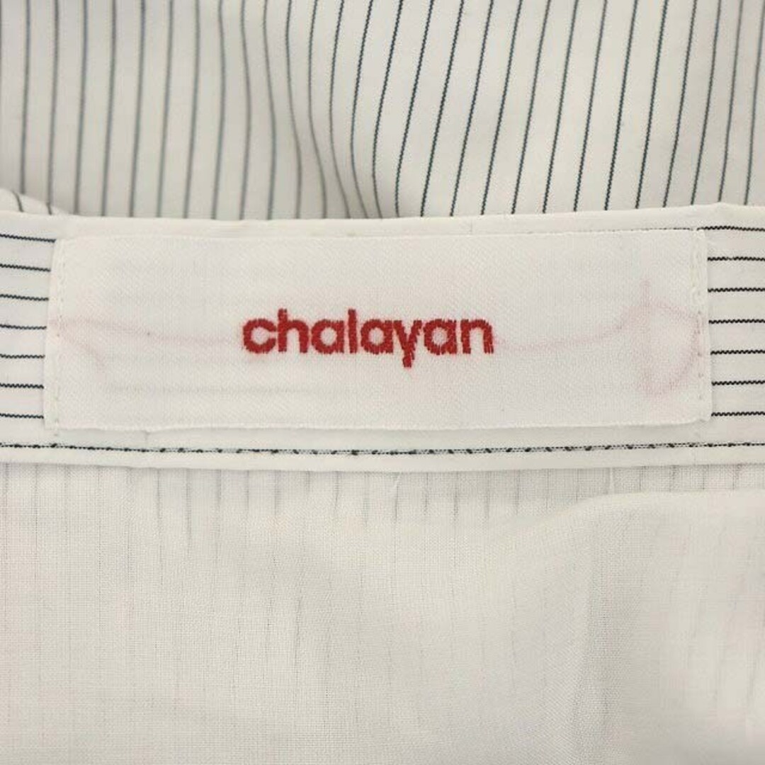 CHALAYAN(チャラヤン)のチャラヤン ストライプバイカラースカート フレア ロング M 白 青 レディースのスカート(ロングスカート)の商品写真