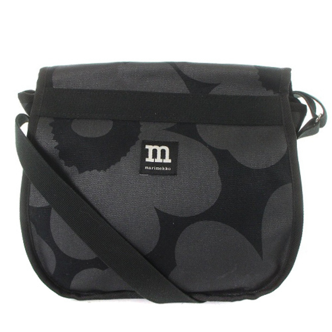 marimekko(マリメッコ)のマリメッコ ショルダーバッグ ロゴ グレー 黒 レディースのバッグ(ショルダーバッグ)の商品写真