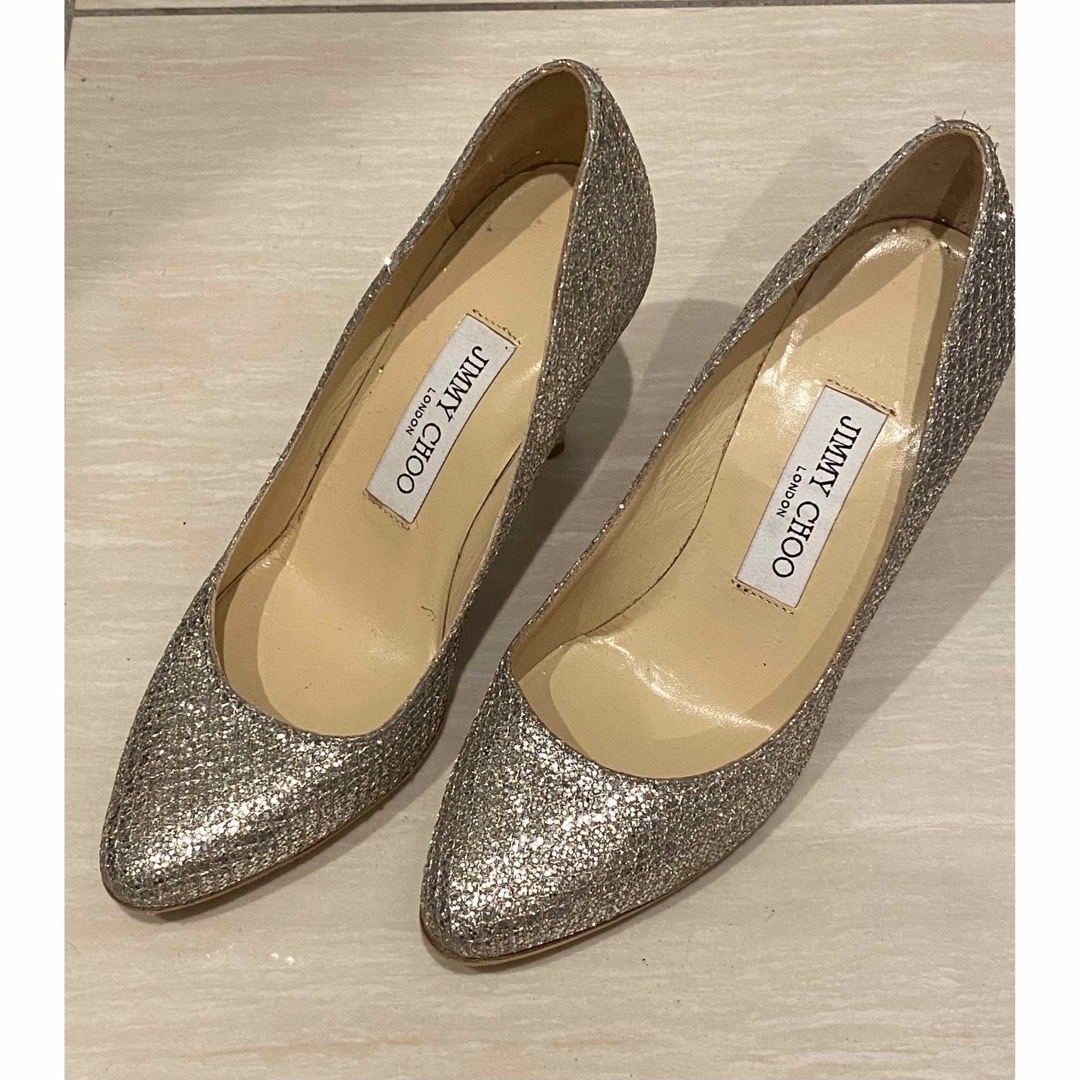 【極美品】JIMMY CHOO☆レディースパンプス☆グリッター☆ゴールド☆36☆