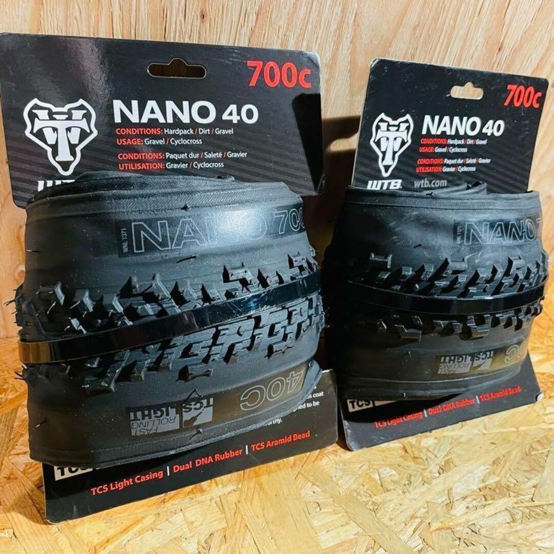 新品】WTB Nano tcs 700×40c 2本セット グラベルタイヤ-