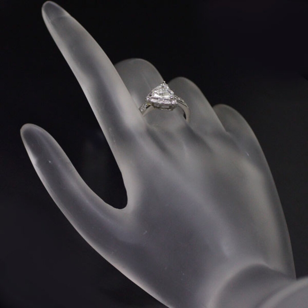 Pt900 トリリアントカット ダイヤモンド リング 0.743ct 0.36ctの通販 ...