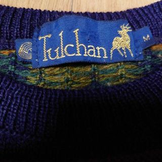 良デザイン PURE NEW WOOL 総柄ニットセーター 古着 植物 葉っぱ