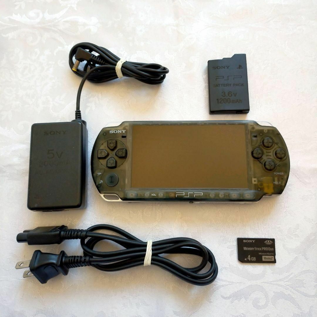 美品】【カスタム】PSP 3000 すぐ遊べるセット(クリアブラック) - 携帯