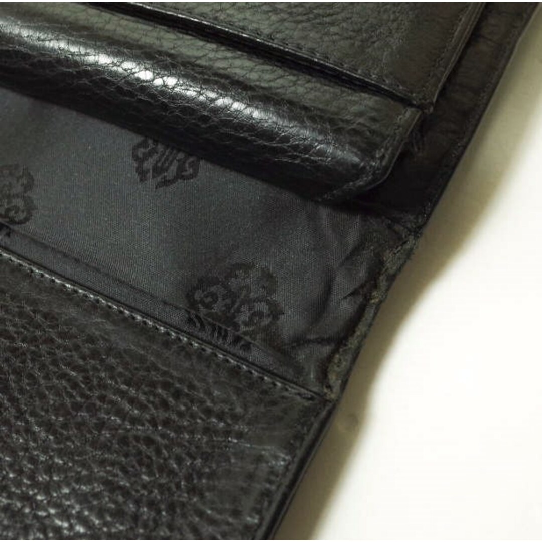 CHROME HEARTS クロムハーツ WAVE WALLET CROSS BUTTONS BLACK HEAVY LEATHER ウェーブウォレット クロスボタンズ ブラックヘビーレザー ブラック 長財布【CHROME HEARTS】