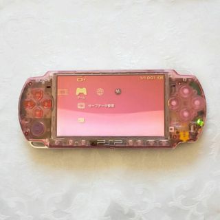 美品】【カスタム】PSP 3000 すぐ遊べるセット(クリアピンク)-