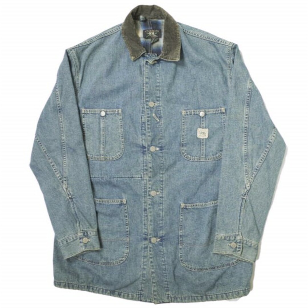 RRL ダブルアールエル アメリカ製 DENIM COVERALL JACKET デニムカバーオールジャケット S INDIGO Double RL ワーク エンジニア チョアジャケット MADE IN USA アウター【RRL】