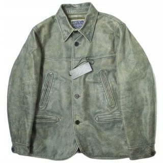 稀少　美品　RRL ダブルアールエル　レザーカーコート　黒革　カーコート