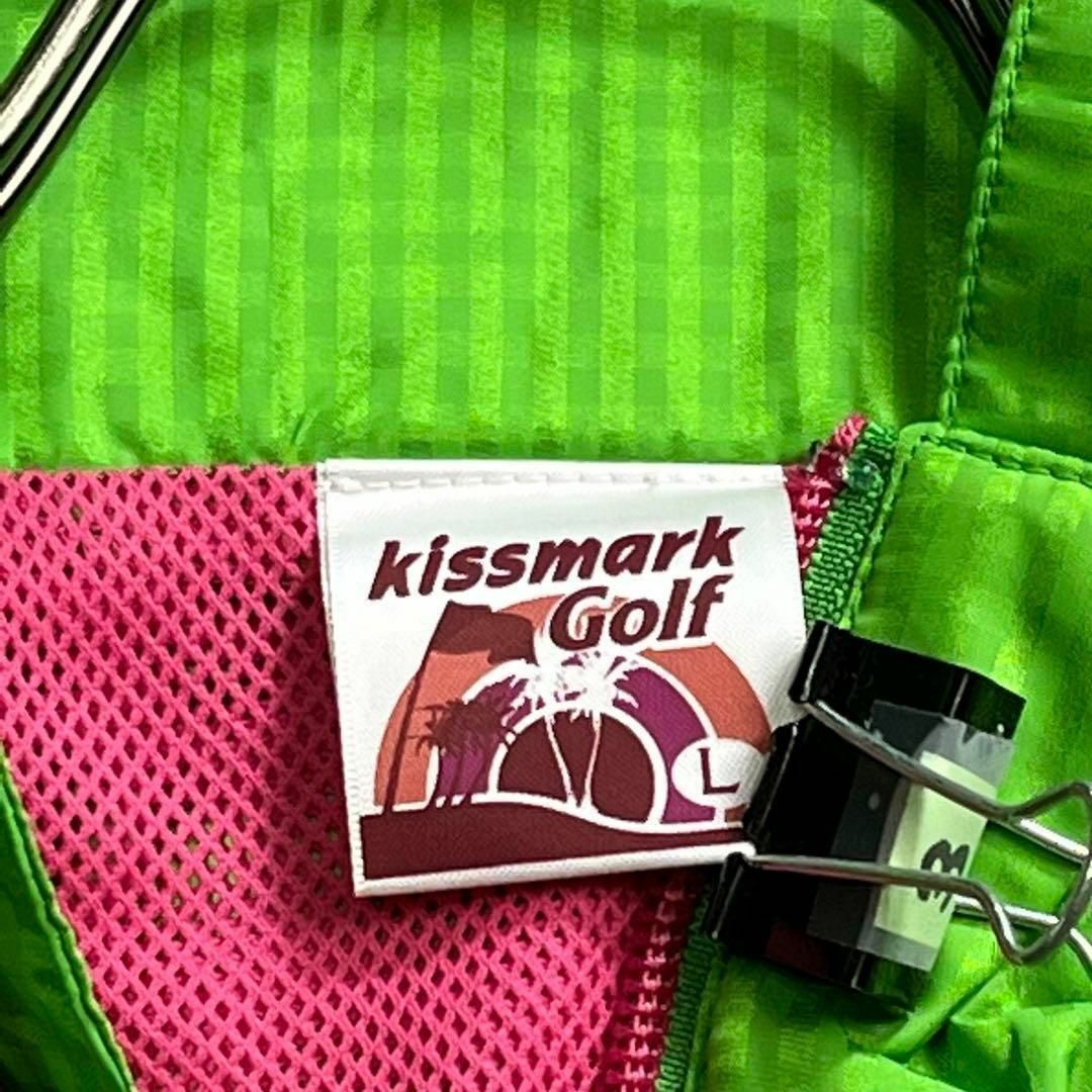 kissmark(キスマーク)の【KISS MARK】ロゴパッチブルゾン　Lサイズ　レディース　ゴルフウェア スポーツ/アウトドアのゴルフ(ウエア)の商品写真
