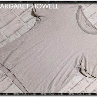 マーガレットハウエル(MARGARET HOWELL)のマーガレットハウエル　ボーダーTシャツ　白×茶(Tシャツ/カットソー(半袖/袖なし))