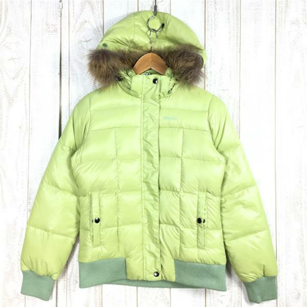 WOMENs M  マーモット クラシコ ダウン ジャケット Classico Down Jacket フーディ パーカ ラクーンファー フード着脱可能 MARMOT MJD-8175W グリーン系