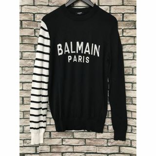 BALMAIN - BALMAIN バルマン☆アームボーダーカラー切替ロゴコットン