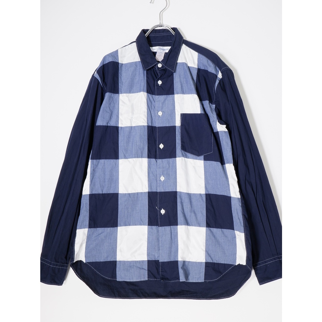 COMME des GARCONS SHIRTコムデギャルソンシャツ フランス製 特殊加工 製品染めパッチワーク長袖シャツ【S】【MSHA72638】  | フリマアプリ ラクマ