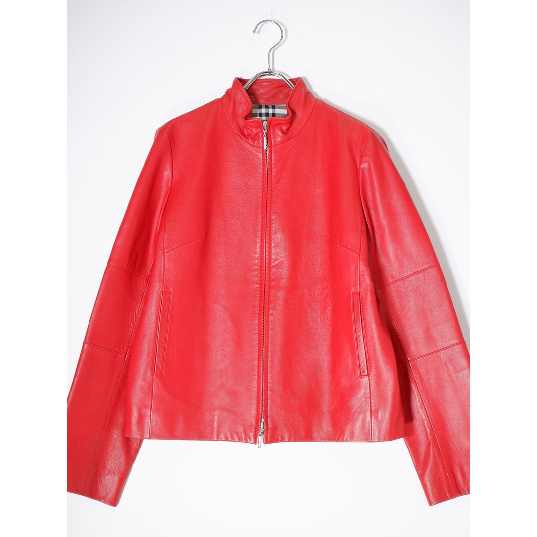 BURBERRY - BURBERRY LONDONバーバリーロンドン 羊革ラムレザー 裏地ノバチェック シングルライダースジャケット 【40】【LJKA72636】