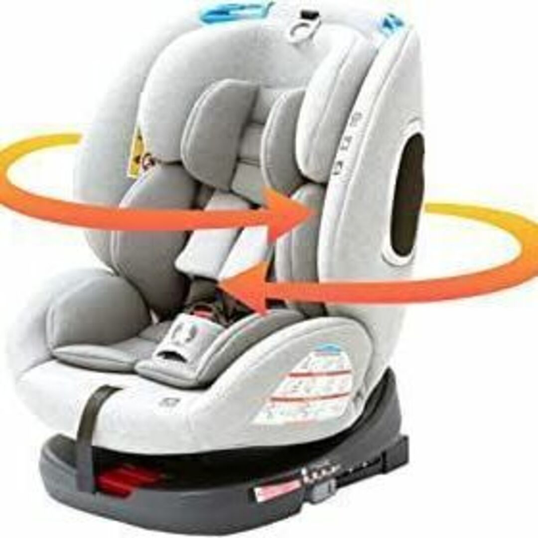 チャイルドシート 新生児 ISOFIX 0歳?10歳 360度回転式 ジュニアシート キッズシート ロングユース 長く使える 取付け簡単 自動車 カー用品 座席 - 16