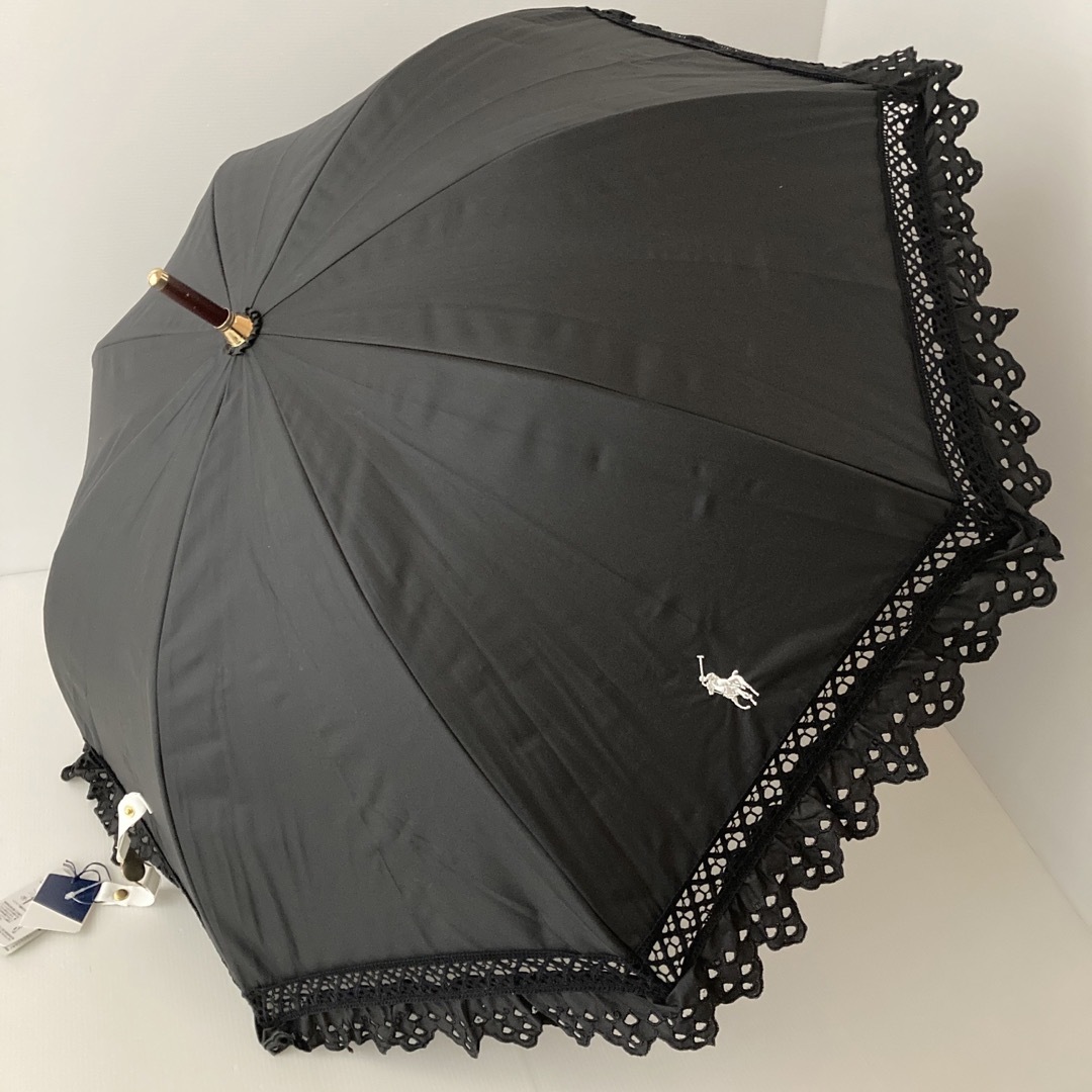 POLO RALPH LAUREN(ポロラルフローレン)の新品⭐️ポロ ラルフローレン 日傘 晴雨兼用パラソル エンブフリル レース 黒 レディースのファッション小物(傘)の商品写真