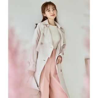 ストラ23年新品★日本製生地!3WAYトレンチコート泉里香美人百花ジレジャケット