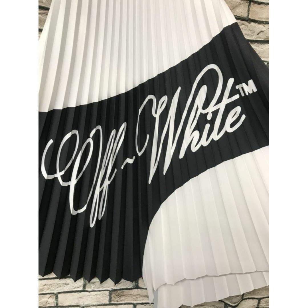 OFF WHITE オフホワイト☆21AW バックロゴプリーツベルト付きスカート