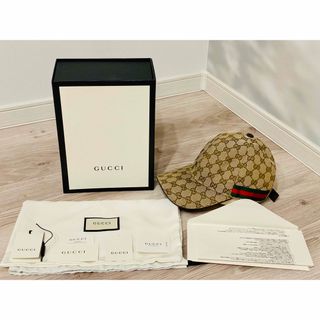 Gucci - GUCCI グッチ ベースボールキャップ GGキャンバス 帽子 S 付属