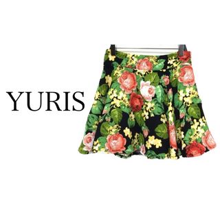 YURIS ユリス【美品】花柄 フレア ミニ スカート(ミニスカート)