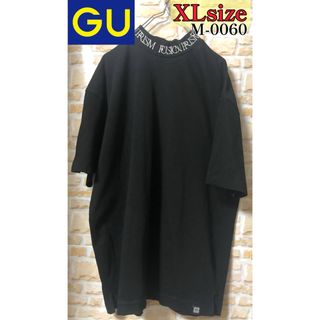 ジーユー(GU)のGU メンズロゴ入りTシャツ XLサイズ 黒 未使用に近い フォロー割引あり(Tシャツ/カットソー(半袖/袖なし))