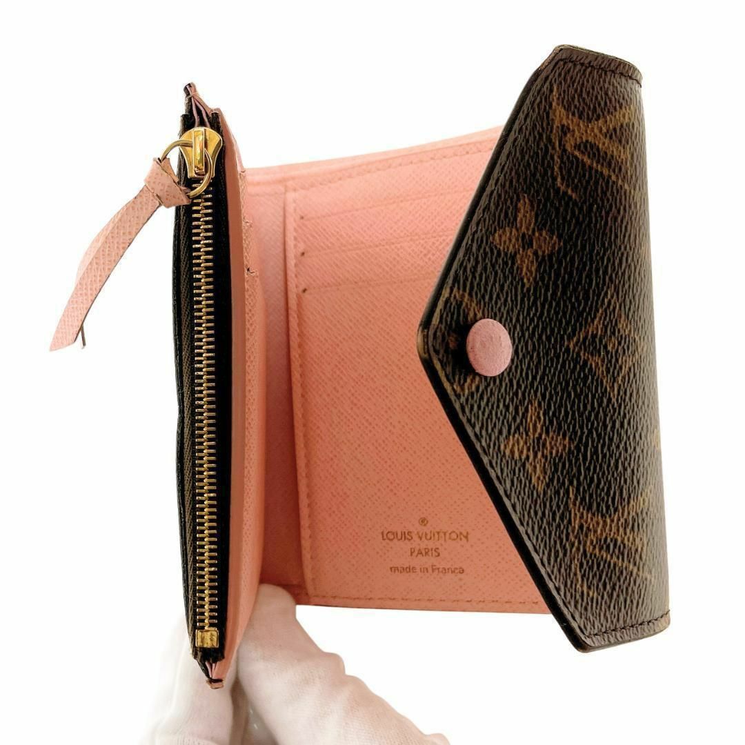 LOUIS VUITTON ルイ・ヴィトン ポルトフォイユ ヴィクトリーヌ 二つ折り財布 モノグラム×ローズ・バレリーヌ M62360 SF4148 レディース