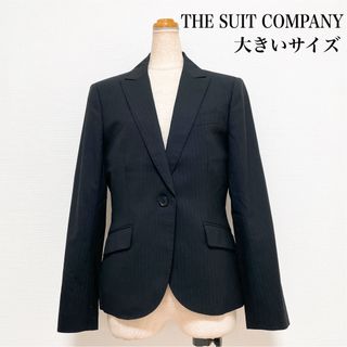 スーツカンパニー(THE SUIT COMPANY)のTHE SUIT COMPANY ジャケット 黒 ストライプ 大きいサイズ(テーラードジャケット)