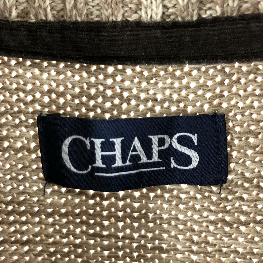 チャップス CHAPS ハイネック ハーフボタン エルボーパッチ付き コットンニットセーター メンズXL /eaa367994