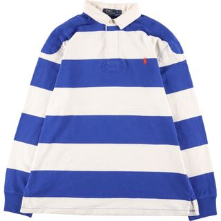 ラルフローレン(Ralph Lauren)の古着 ラルフローレン Ralph Lauren POLO RALPH LAUREN ボーダー柄 長袖 ラガーシャツ メンズXL /eaa369868(シャツ)