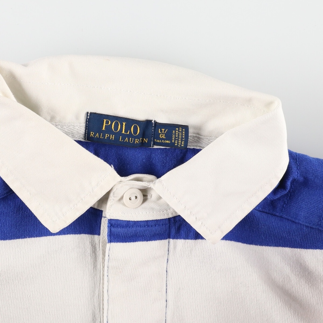 古着 ラルフローレン Ralph Lauren POLO RALPH LAUREN ボーダー柄 長袖 ラガーシャツ メンズL /eaa369876