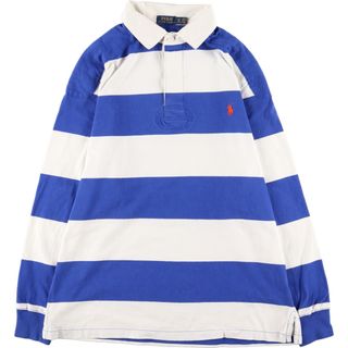 ラルフローレン(Ralph Lauren)の古着 ラルフローレン Ralph Lauren POLO RALPH LAUREN ボーダー柄 長袖 ラガーシャツ メンズL /eaa369876(シャツ)