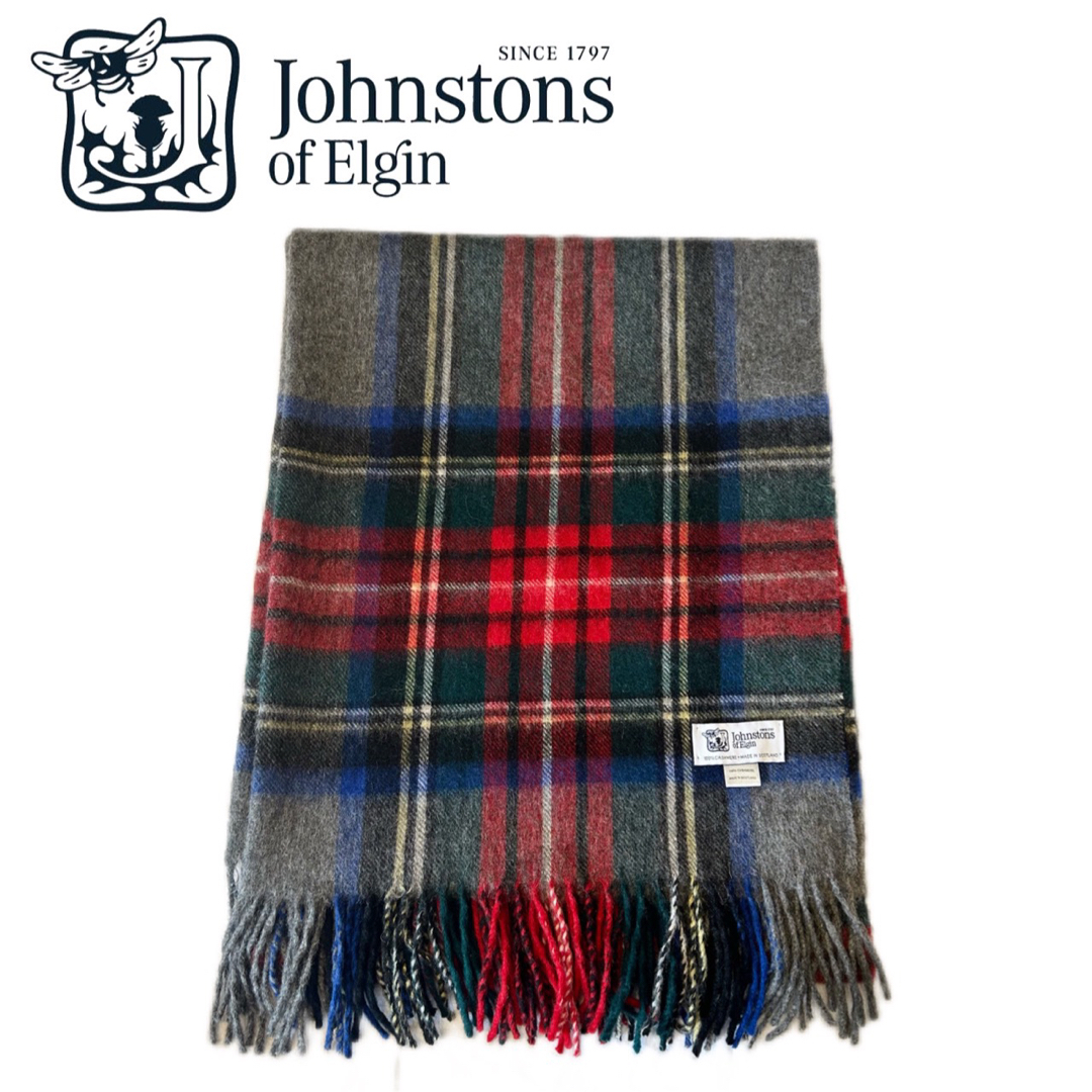 ★美品！JOHNSTONS OF ELGIN／カシミヤ100%大判ストール