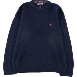 ラルフローレン(Ralph Lauren)の古着 90年代 ラルフローレン Ralph Lauren CHAPS チャップス ヘリンボーン コットンニットセーター メンズL ヴィンテージ /eaa371189(ニット/セーター)