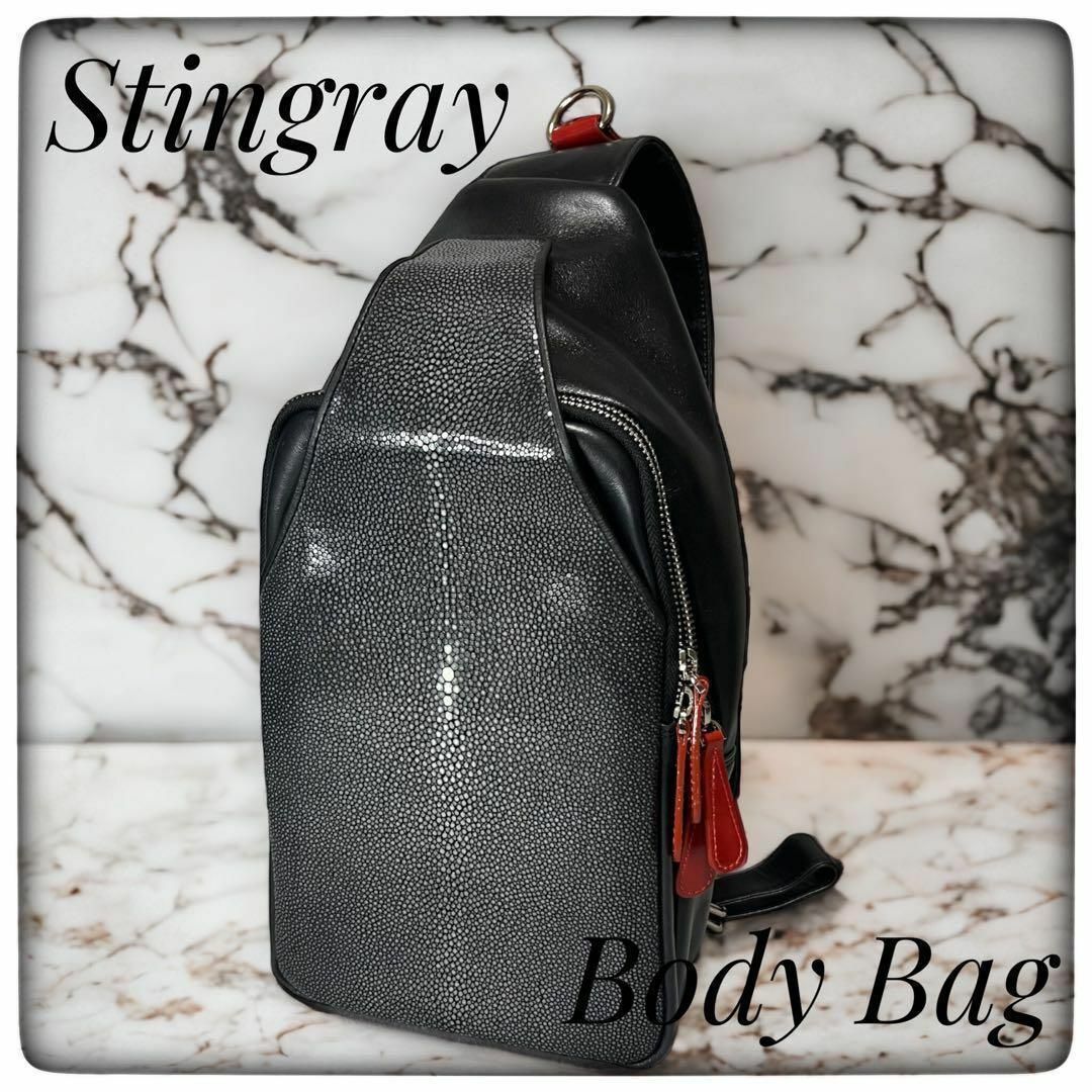 新品】スティングレイ ボディバッグ メンズ 男性 エイ革【高級 新品】スティングレイ ボディバッグ メンズ 男性 エイ革【高級