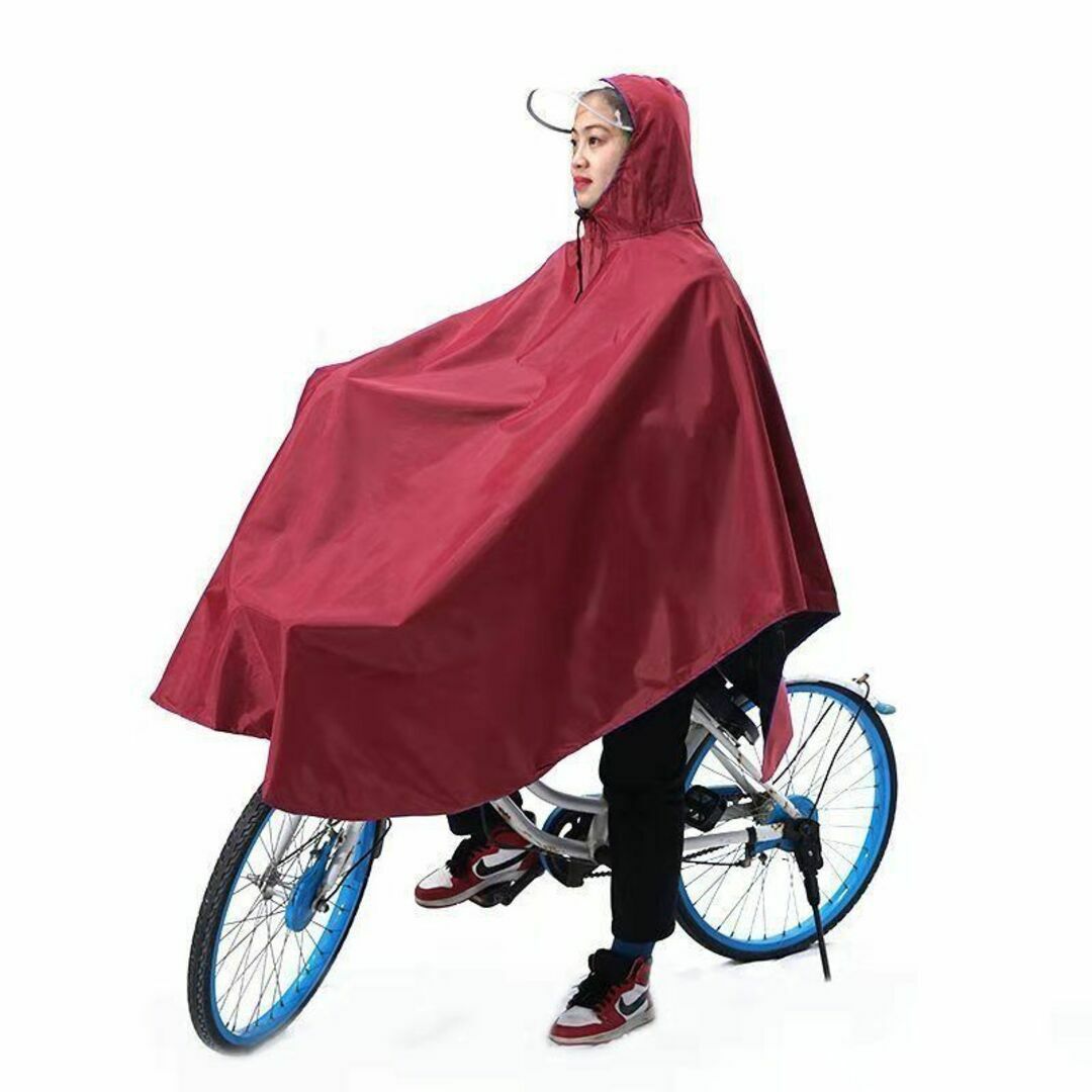 【最安値】レインコート 厚手 ポンチョ 自転車用 レインウエア 1PU スポーツ/アウトドアの自転車(ウエア)の商品写真