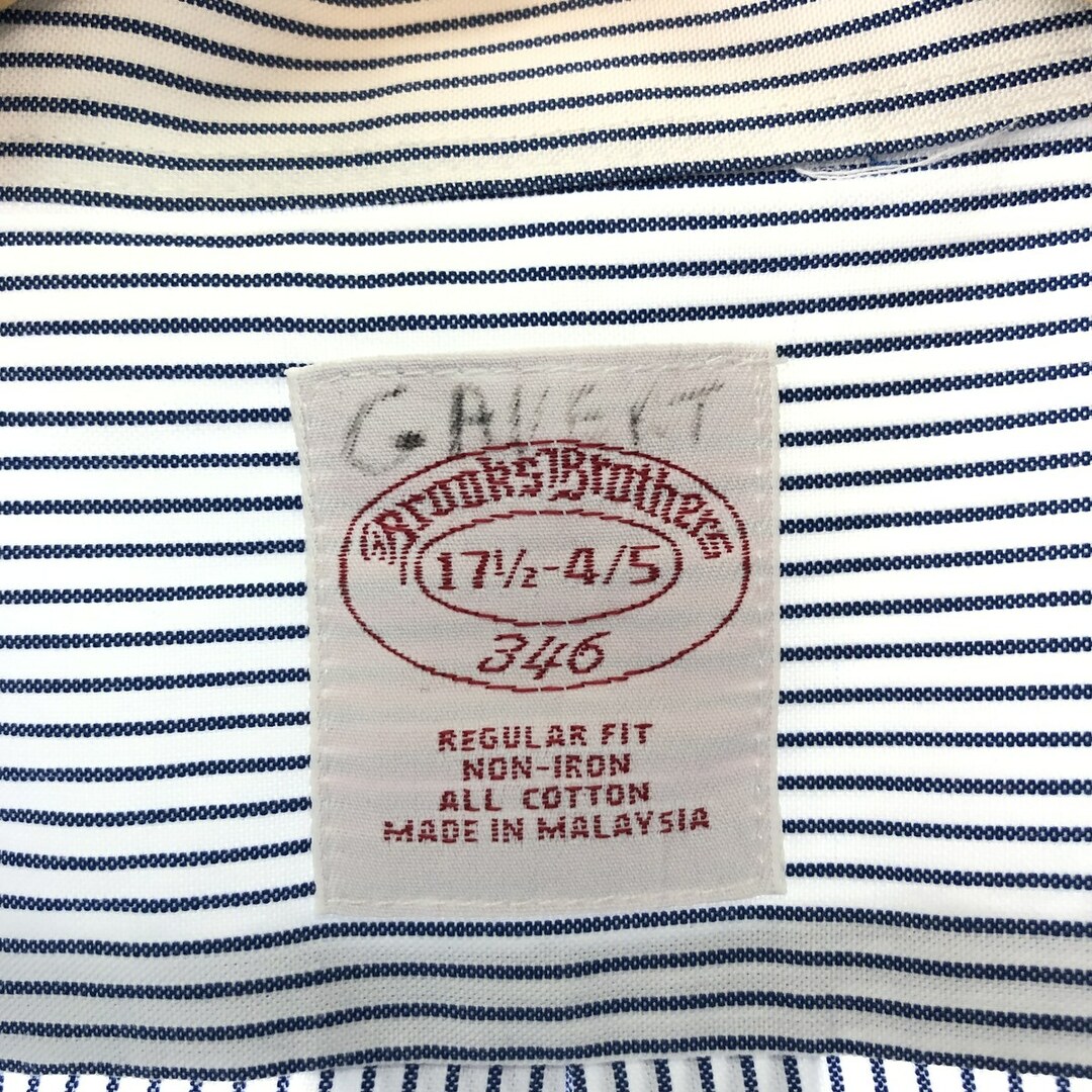 Brooks Brothers(ブルックスブラザース)の古着 ブルックスブラザーズ Brooks Brothers 346 長袖 コットンストライプシャツ メンズXL /eaa366132 メンズのトップス(シャツ)の商品写真