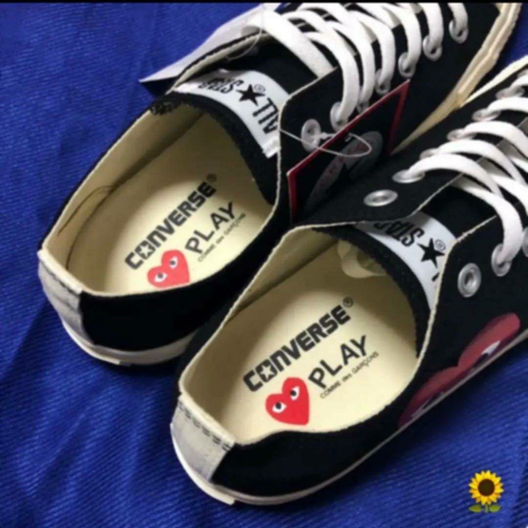 COMME des GARCONS(コムデギャルソン)の国内正規品 26cm プレイコムデギャルソン コンバース ローカット ブラック メンズの靴/シューズ(スニーカー)の商品写真