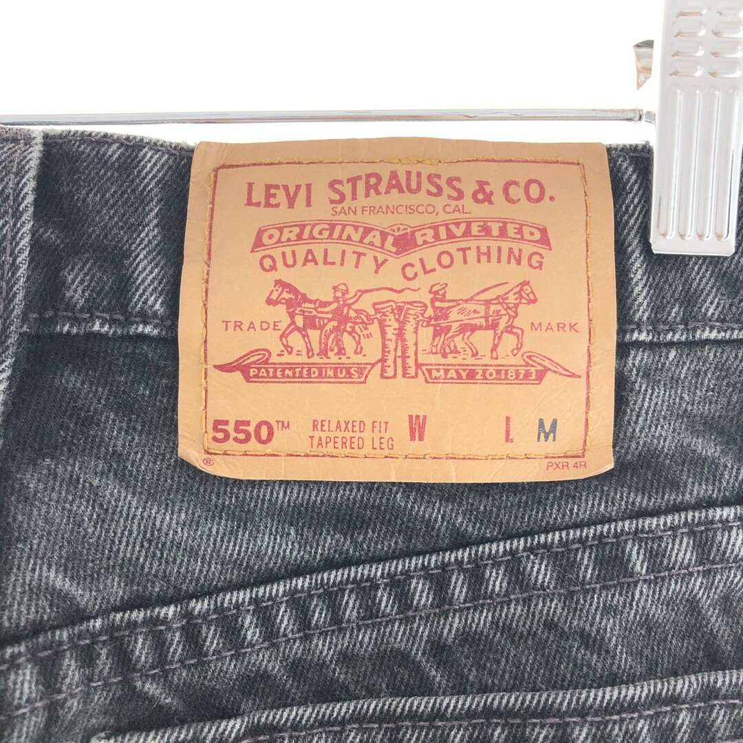 90年代 リーバイス Levi's 550 RELAXED FIT TAPERED LEG ブラックジーンズ テーパードデニムパンツ USA製 レディースL(w30) ヴィンテージ /taa000680 3