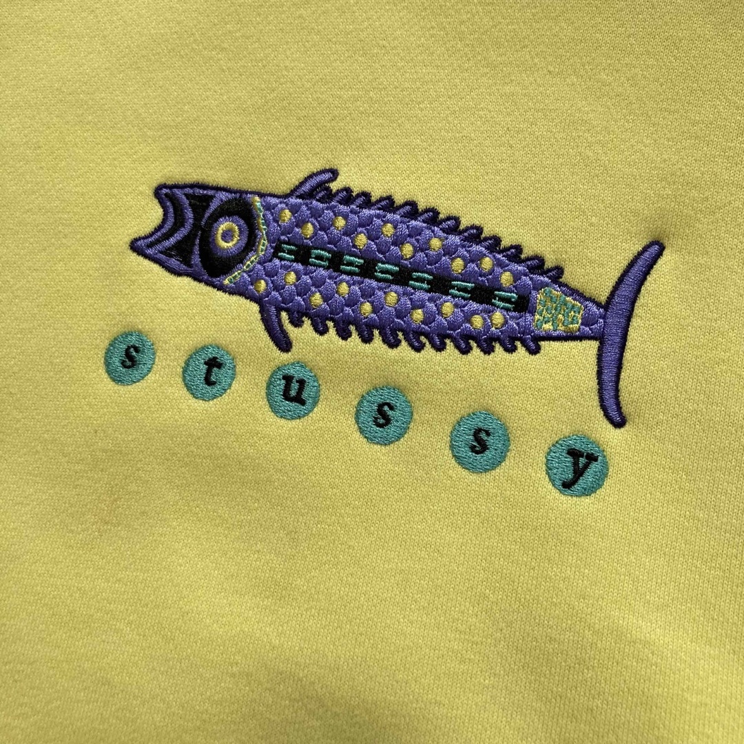 新品タグ付】ステューシー センター刺繍 フィッシュロゴ 魚 パーカー ...