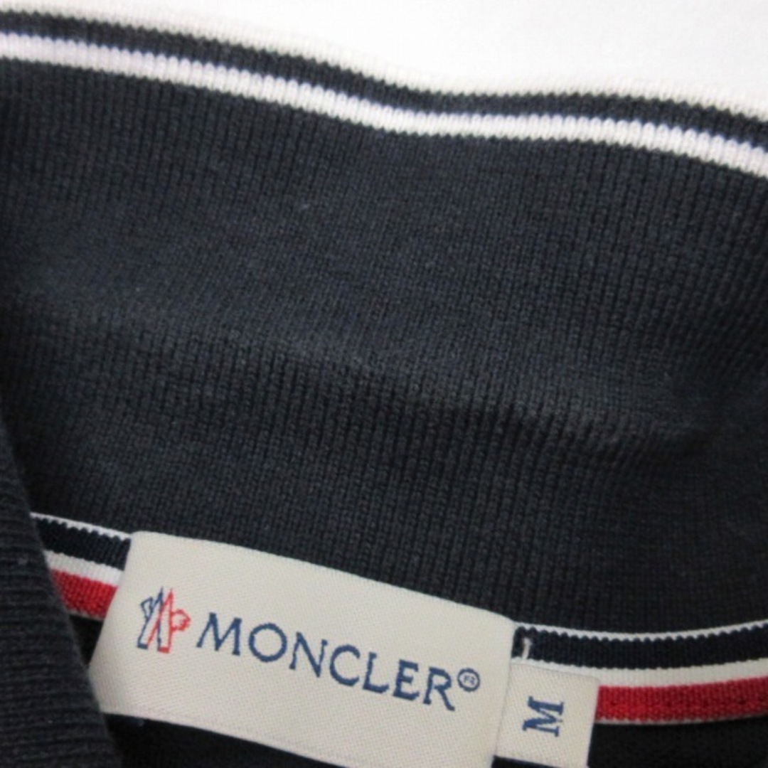 MONCLER(モンクレール)のモンクレール ポロシャツ 半袖 ロゴワッペン 鹿の子 ネイビー M レディースのトップス(ポロシャツ)の商品写真