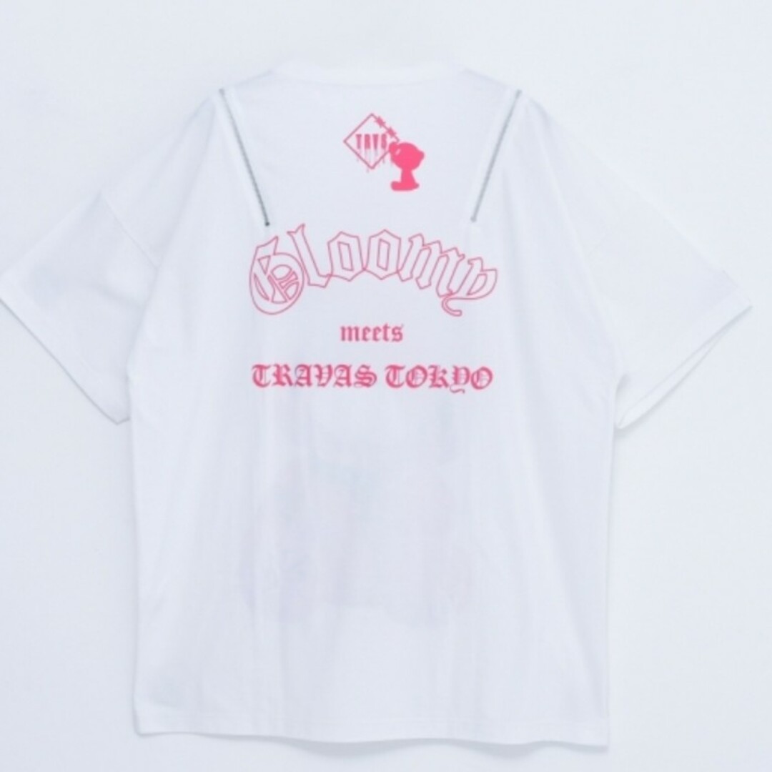 TRAVAS TOKYO GLOOMY グルーミー クマ ジップ Tシャツ 白