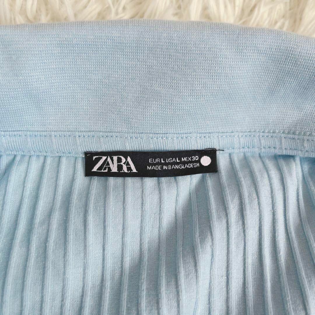 ZARA(ザラ)の★新品★ZARA ザラ キーネック開襟ノースリーブカットソー セクシー 大人 L レディースのトップス(Tシャツ(半袖/袖なし))の商品写真