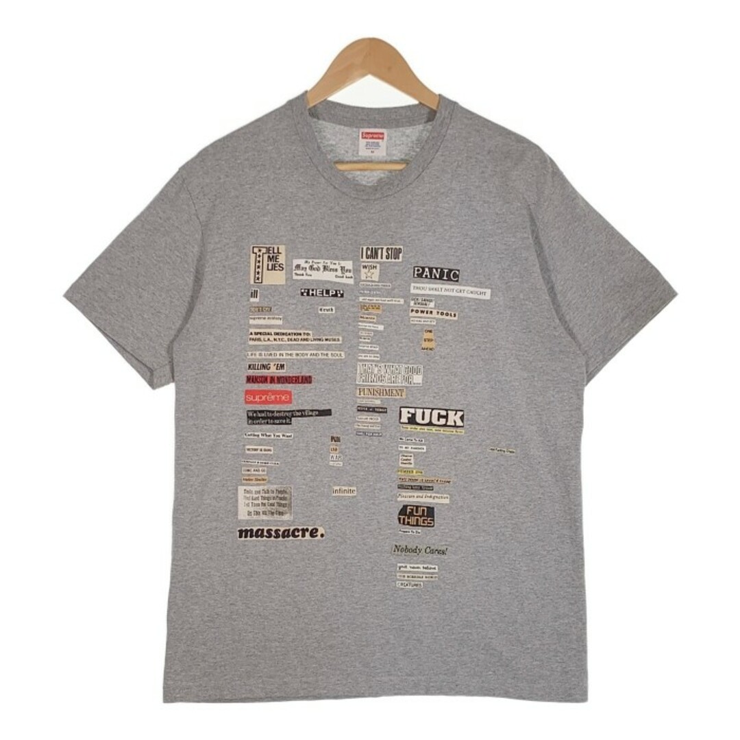 メンズSUPREME シュプリーム 18AW Cutouts Tee カットアウト Tシャツ グレー Size M