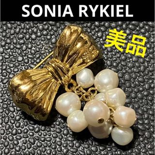 極美品 SONIA RYKIEL ソニアリキエル リボン ブローチ