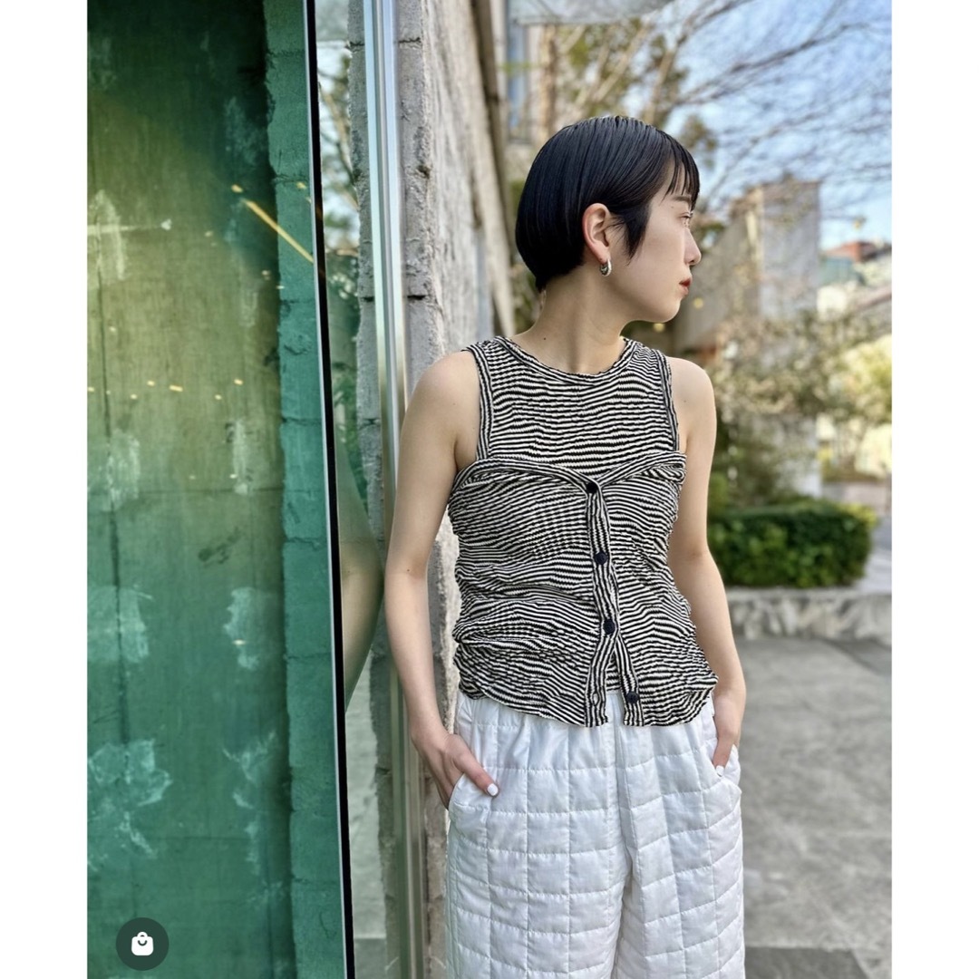 6 (ROKU) - <6 COTTON MIX PATTERN BORDER カーディガン タンクの通販